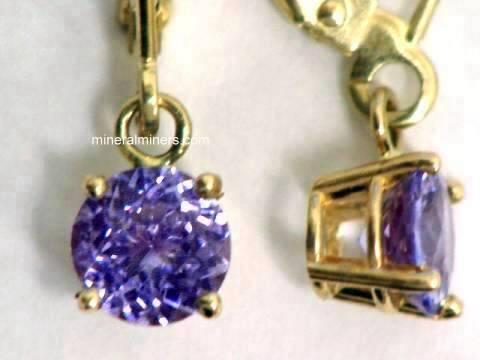 Tanzanite Earrings: 14k gold Leverback Tanzanite Earrings