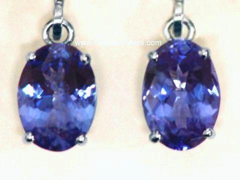 Tanzanite Earrings - 14k White Gold Tanzanite Earrings