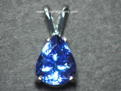 Tanzanite Necklaces - 14k White Gold Tanzanite Necklaces