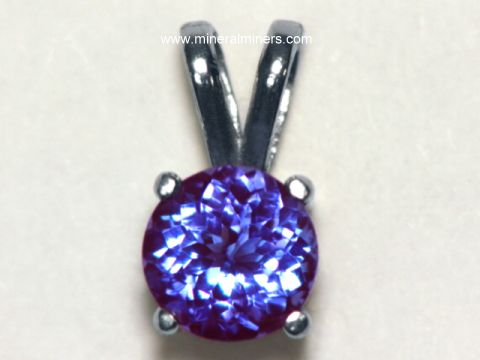 Tanzanite Pendants - 14k White Gold Tanzanite Pendant
